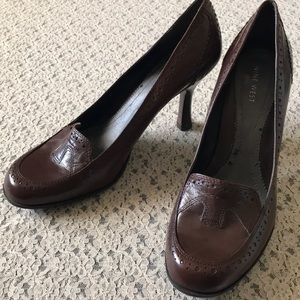 Nine West Brown Leather Pumps